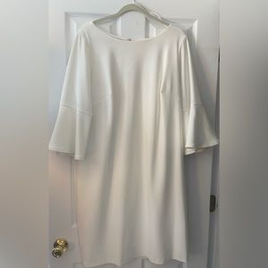 Off white bell-sleeve dress